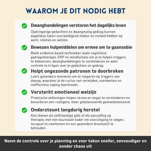 Obsessief-Compulsieve Stoornis (OCD) – Therapeutisch Werkboek – Therapeutische Hulpmiddelen en Copingstrategieën