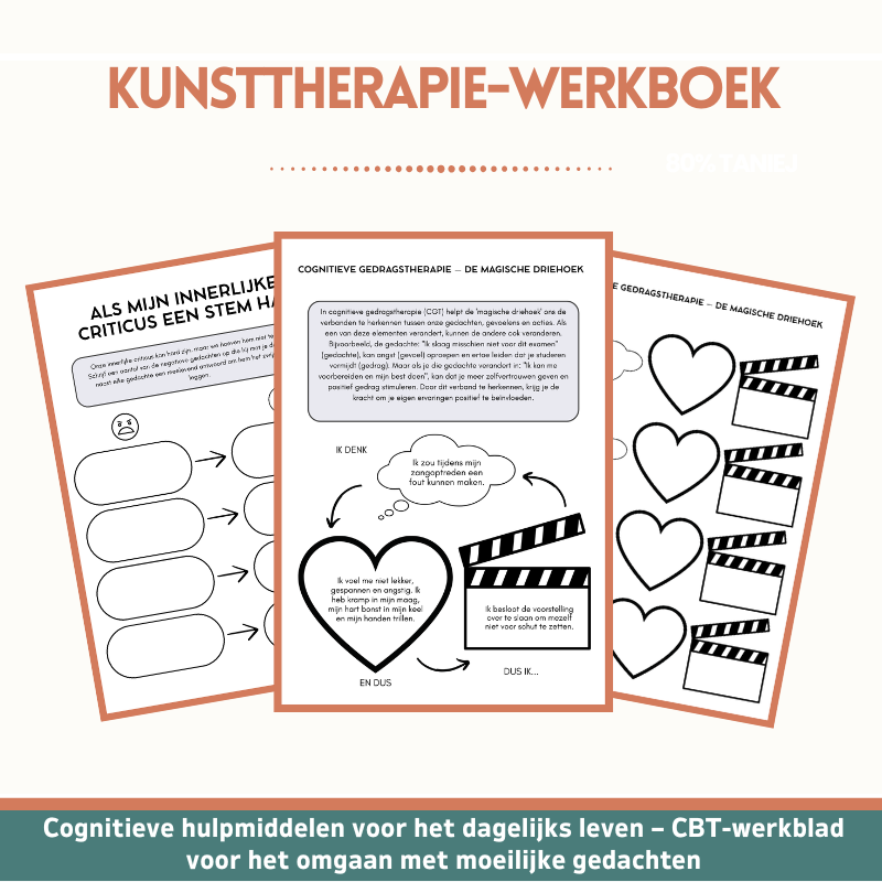 Kunsttherapie-Werkboek voor Kinderen & Tieners – 110+ Printbare Activiteiten voor Mentale Gezondheid (CGT, Mindfulness & SEL)