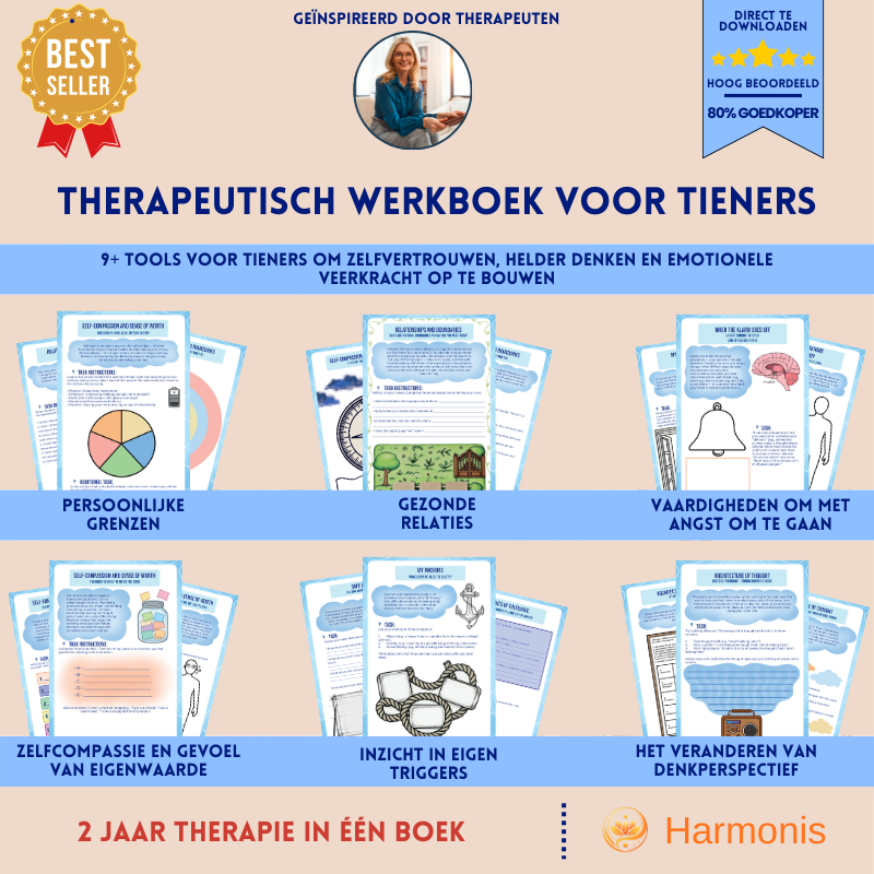 Therapeutisch Werkboek Voor Tieners – Meer Dan 9+ Door Therapeuten Goedgekeurde Tools Die Helpen Bij Het Opbouwen Van Zelfvertrouwen, Helder Denken En Emotionele Veerkracht, En Zo De Ontwikkeling Van Tieners Ondersteunen